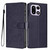 OnePlus 15 Tree Cat Embossed Flip Vegan Leather Phone Case - Dark Blue