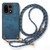 OnePlus 15 Vintage Leather PC Back Cover Phone Case with Crossbody Strap - Blue