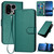 OnePlus 15 YX0070 Carbon Fiber Buckle Leather Phone Case with Lanyard - Dark Green
