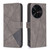 TCL 50 XL 5G Magnetic Buckle Rhombus Texture Leather Phone Case - Grey