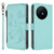 TCL 50 XL 5G Butterfly Love Flower Multi-card Zipper Wallet Leather Phone Case - Mint Green