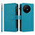 TCL 50 XL 5G Magnetic Closure 9 Card Slots Zipper Leather Case with Hand Strap - Turquoise