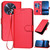TCL 50 XL 5G YX0070 Carbon Fiber Buckle Leather Phone Case with Lanyard - Red