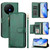 TCL 50 XL 5G Multi-Card Slots Zipper Wallet Leather Phone Case - Green