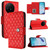 TCL 50 XL 5G Rhombic Texture Flip Leather Phone Case with Lanyard - Red