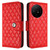TCL 50 XL 5G Rhombic Texture Flip Leather Phone Case with Lanyard - Red