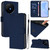 TCL 50 XL 5G Skin Feel Solid Color Leather Phone Case with Lanyard - Navy Blue