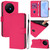 TCL 50 XL 5G Skin Feel Solid Color Leather Phone Case with Lanyard - Rose Red