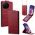 TCL 50 XL 5G Vertical Flip Cover Solid Color Vegan Leather Phone Case with Crossbody Chain - Red