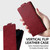 TCL 50 XL 5G Vertical Flip Cover Solid Color Vegan Leather Phone Case with Crossbody Chain - Red