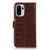 OnePlus 15R Crocodile Top Layer Cowhide Leather Phone Case - Brown