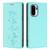 OnePlus 15R Cute Cats Embossed Magnetic RFID Vegan Leather Phone Case - Mint Green