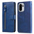 OnePlus 15R Fashion Calf Texture Zipper Leather Phone Case - Blue