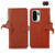 OnePlus 15R Genuine Leather Litchi Texture RFID Leather Phone Case - Coffee