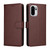 OnePlus 15R Litchi Texture RFID Blocking 3-Card Wallet Leather Phone Case - Brown