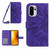 OnePlus 15R Skin Feel Sun Flower Embossed Leather Phone Case with Lanyard - Dark Purple