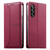 Samsung Galaxy A16 5G / A17 5G / A26 5G Stitched Line Magnetic RFID Vegan Leather Phone Case - Wine Red