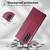 Samsung Galaxy A16 5G / A17 5G / A26 5G Stitched Line Magnetic RFID Vegan Leather Phone Case - Wine Red