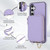 Samsung Galaxy A17 5G / A26 5G AwQuer 2 in 1 Crossbody Zipper Wallet Leather Back Phone Case - Light Purple