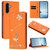 Samsung Galaxy A17 5G / A26 5G Ballet Girl Diamond Studded RFID Vegan Leather Phone Case - Orange