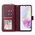 Samsung Galaxy A17 5G 9-Card Slots Zipper Wallet Bag Leather Phone Case - Wine Red