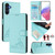 Samsung Galaxy A17 5G Cat Rat Embossed Pattern RFID Leather Phone Case with Lanyard - Mint Green