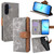 Samsung Galaxy A17 5G Color Stitching Skin Feel Leather RFID Blocking Phone Case - Grey