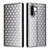 Samsung Galaxy A17 5G Cubic Grid Texture Flip Leather Phone Case - Silver