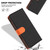 Samsung Galaxy A17 5G Detachable Litchi Texture Magnetic Vegan Leather Phone Case - Black+Orange