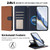 Samsung Galaxy A17 5G Detachable Litchi Texture Magnetic Vegan Leather Phone Case - Brown+Dark Blue