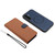 Samsung Galaxy A17 5G Detachable Litchi Texture Magnetic Vegan Leather Phone Case - Brown+Dark Blue