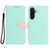 Samsung Galaxy A17 5G Detachable Litchi Texture Magnetic Vegan Leather Phone Case - Mint Green+Pink