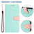 Samsung Galaxy A17 5G Detachable Litchi Texture Magnetic Vegan Leather Phone Case - Mint Green+Pink