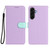 Samsung Galaxy A17 5G Detachable Litchi Texture Magnetic Vegan Leather Phone Case - Purple+Mint Green