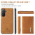 Samsung Galaxy A17 5G DG.MING M1 Series 3-Fold Multi Card Wallet + Magnetic Phone Case - Brown