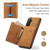 Samsung Galaxy A17 5G DG.MING M1 Series 3-Fold Multi Card Wallet + Magnetic Phone Case - Brown