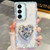 Samsung Galaxy A17 5G Diamond Glitter Gemstone Heart Holder Phone Case - Transparent Stars