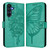 Samsung Galaxy A17 5G Embossed Butterfly Leather Phone Case - Green