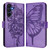 Samsung Galaxy A17 5G Embossed Butterfly Leather Phone Case - Purple