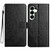 Samsung Galaxy A17 5G Flower Embossed Leather Phone Case - Black