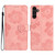 Samsung Galaxy A17 5G Flower Embossing Pattern Leather Phone Case - Pink