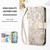 Samsung Galaxy A17 5G Flowers Leaves Zipper Wallet Leather Phone Case with Strap - Khaki