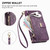 Samsung Galaxy A17 5G Flowers Leaves Zipper Wallet Leather Phone Case with Strap - Purple