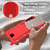 Samsung Galaxy A17 5G Integrated Card Bag Solid Color Liquid Silicone Phone Case Gen2 with Short Lanyard - Red