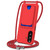 Samsung Galaxy A17 5G Integrated Card Bag Solid Color Liquid Silicone Phone Case with Lanyard - Red