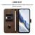 Samsung Galaxy A17 5G Line Splicing Buckle Retro Leather Phone Case - Brown