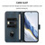 Samsung Galaxy A17 5G Line Splicing Buckle Retro Leather Phone Case - Dark Blue