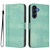 Samsung Galaxy A17 5G Line Splicing Buckle Retro Leather Phone Case - Mint Green
