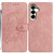 Samsung Galaxy A17 5G Moonlit Butterfly Dance Pattern Embossed Leather Phone Case - Pink