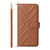 Samsung Galaxy A17 5G Multifunctional 6-Card Slots Leather Phone Case with Wrist Strap - Brown